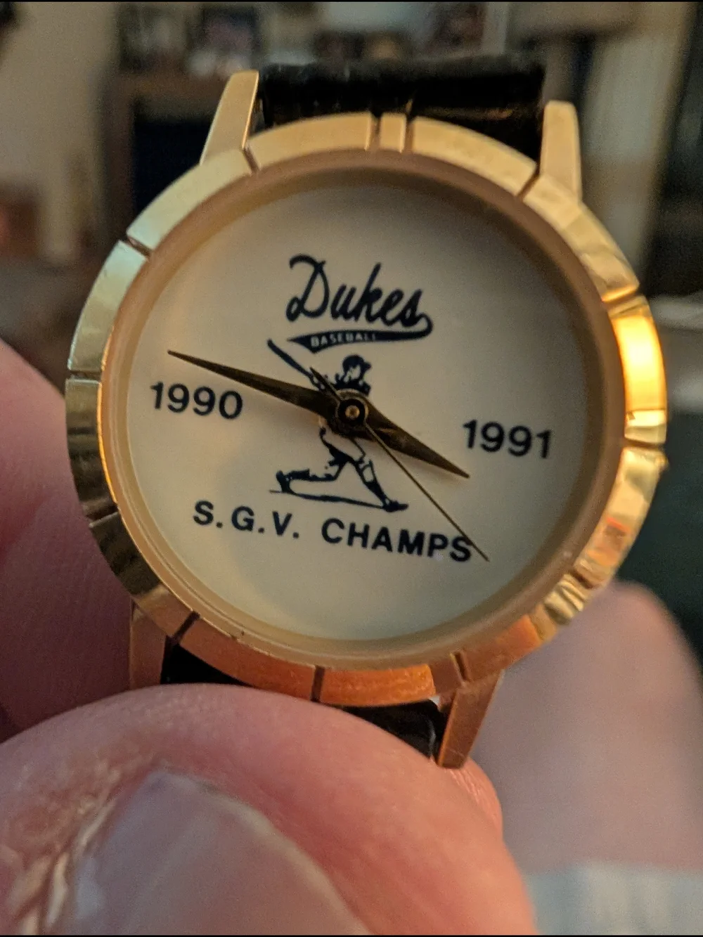 Image Watches Inc Dukes Baseball 1990-1991 S.G.V. Champs Gold Tone Watch